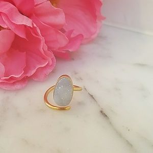 Stunning druzy pear shape ring